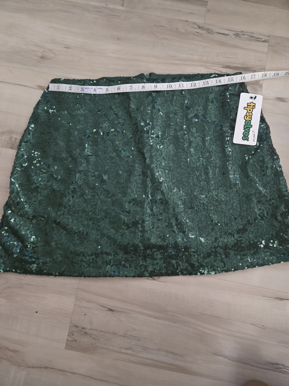 Tipsy Elves Emerald Green Sequin Mini Skirt